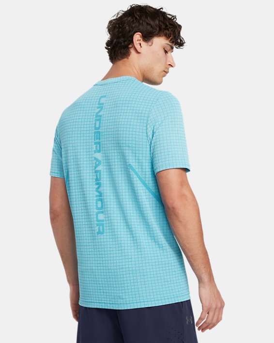 Men's UA Seamless Grid Short Sleeve, Blue, pdpMainDesktop image number 1